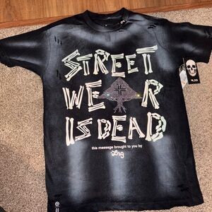 LRG Black Graphic Tee with Bold Skeleton Design